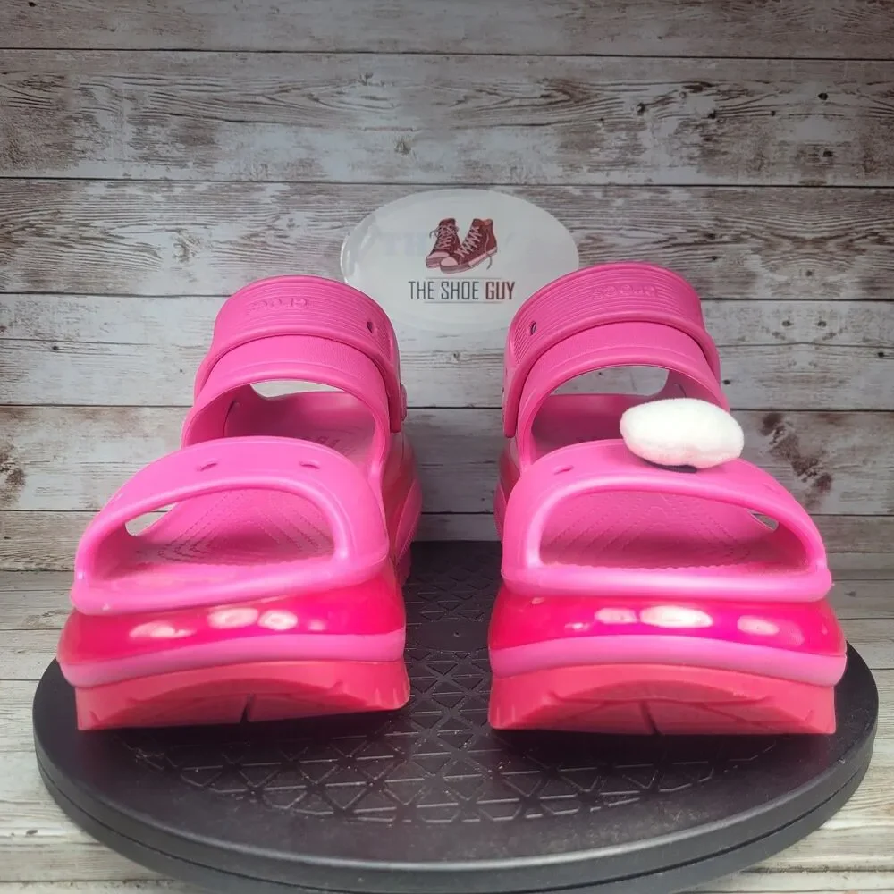Crocs Mega Crush Slingback High Women's Size 7 Pink Platform Sandals